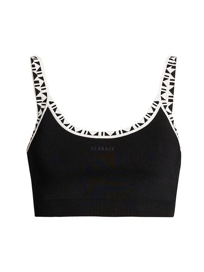 Versace Women's La Vacanza Graphic Trim Crop Top