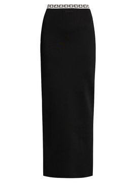 Versace Women's La Vacanza Graphic Trim Maxi Skirt