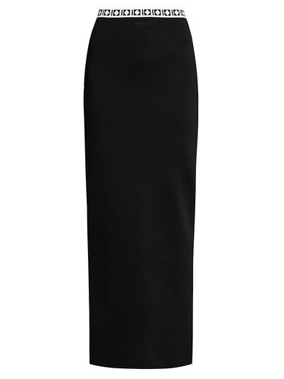 Versace Women's La Vacanza Graphic Trim Maxi Skirt