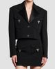 Versace Women's La Vacanza Hardware-Embellished Wool Crop Blazer - 3