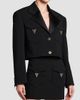 Versace Women's La Vacanza Hardware-Embellished Wool Crop Blazer - 4