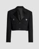 Versace Women's La Vacanza Hardware-Embellished Wool Crop Blazer - 7