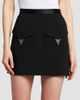 Versace Women's La Vacanza Hardware-Embellished Wool Miniskirt - 3