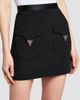 Versace Women's La Vacanza Hardware-Embellished Wool Miniskirt - 6