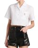Versace Women's La Vacanza Medusa Head Cotton Crop Shirt - 4