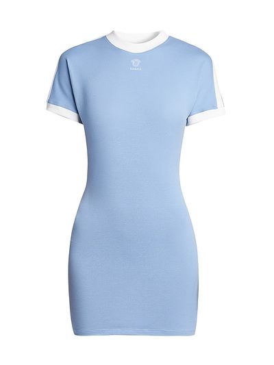 Versace Women's La Vacanza Medusa Logo Stretch Cotton T-Shirt Dress