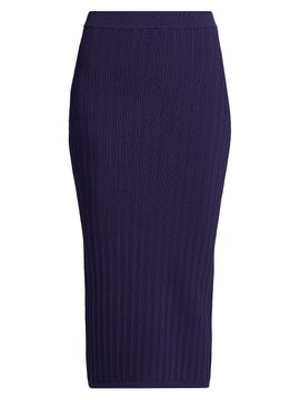 Versace Women's La Vacanza Mesh Rib-Knit Midi-Skirt