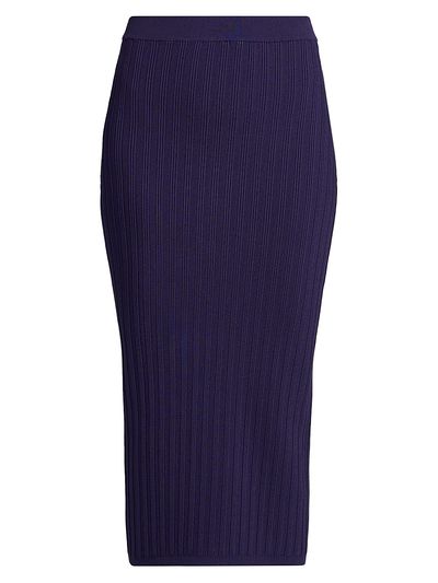 Versace Women's La Vacanza Mesh Rib-Knit Midi-Skirt