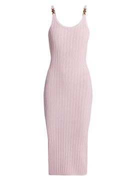Versace Women's La Vacanza Mesh Rib-Knit Tank Midi-Dress