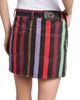 Versace Women's La Vacanza Striped Rigid Denim Miniskirt - 6