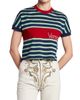 Versace Women's La Vacanza Vintage Logo Stripe Cotton T-Shirt - 3