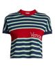 Versace Women's La Vacanza Vintage Logo Stripe Cotton T-Shirt - 7
