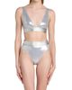 Versace Women's Laminated Metallic Bikini Top - 3