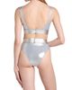 Versace Women's Laminated Metallic Bikini Top - 5