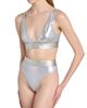 Versace Women's Laminated Metallic Bikini Top - 6