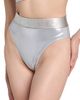 Versace Women's Laminated Metallic High-Waisted Bikini Bottom - 6