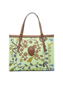Versace Women's Large Broken-Jewel Medusa Cotton Canvas Tote Bag