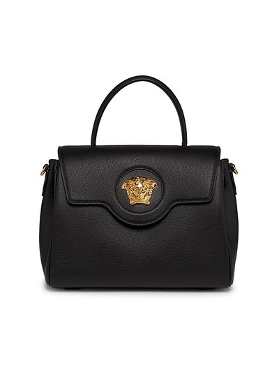 Versace Women's Medium La Medusa Leather Top Handle Bag