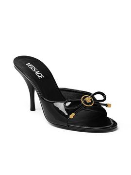 Versace Women's Opera Bow 85MM Patent Leather Mules