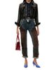 Versace Women's Patchwork Straight-Leg Leather Jeans - 2
