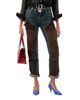 Versace Women's Patchwork Straight-Leg Leather Jeans - 3