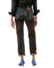 Versace Women's Patchwork Straight-Leg Leather Jeans - 4