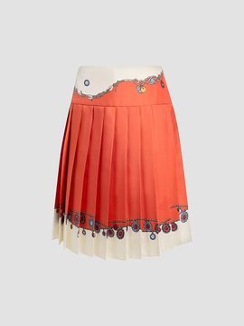 Versace Women's Stolen Jewels Silk Pleated Skirt