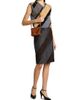 Versace Women's Suede & Leather Stripe Pencil Skirt - 2