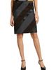 Versace Women's Suede & Leather Stripe Pencil Skirt - 3