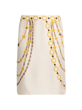 Versace Women's The Lover Silk Twill Pencil Skirt