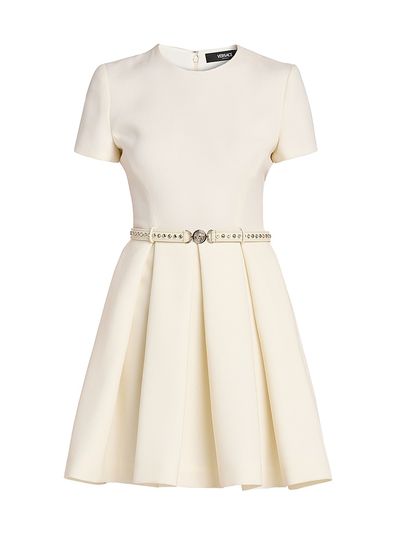 Versace Women's Wool Crepe Belted Minidress