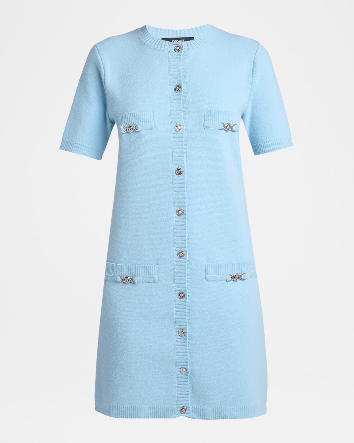 Versace - Wool-Cashmere Buttoned Mini Dress
