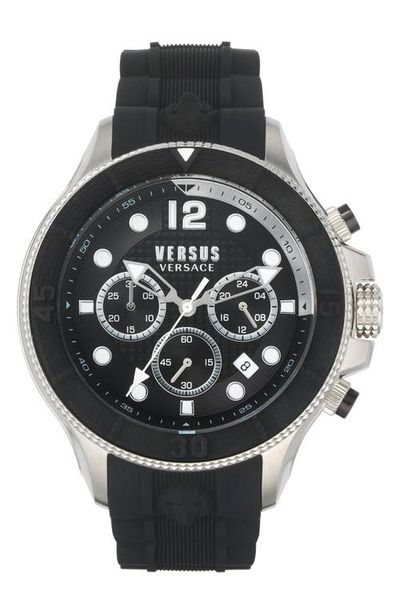 VERSUS Versace VERSUS Versace Volta Chronograph Silicone Band Watch, 49mm