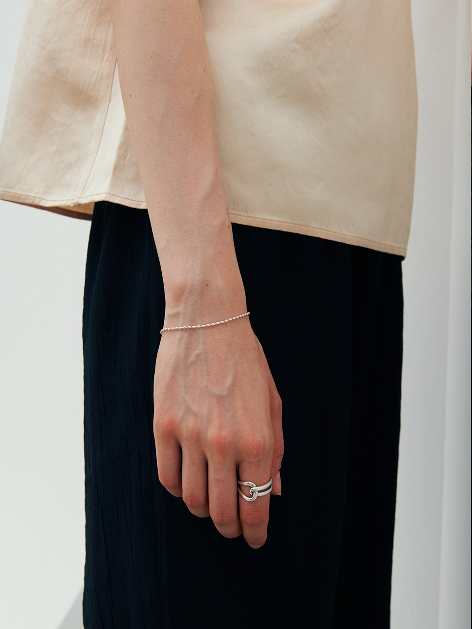 verte [925 Silver] Cinq.Silver.50 / Nubble Ring