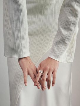 verte 925 Silver Curved Melted Line Ring