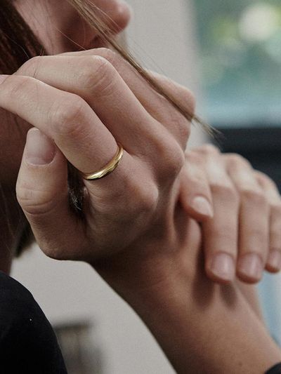 verte 925 Silver Minimalist Dome Ring [Gold]