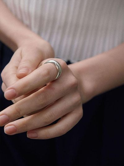 verte 925 Sterling Silver Dome Shaped Minimalist Ring