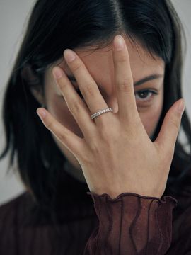 verte Sterling Silver Thick Band Stone Ring