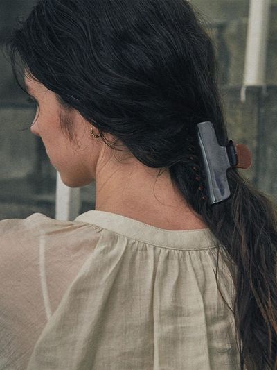 verte Two-tone Glossy Billot Hairclip [Brown]