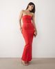Vesper Vesper bengaline bandeau back cut out detail maxi dress in red - 1