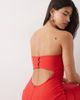 Vesper Vesper bengaline bandeau back cut out detail maxi dress in red - 4