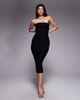 Vesper Vesper bengaline bandeau fold over midaxi dress in black - 1