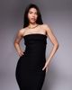 Vesper Vesper bengaline bandeau fold over midaxi dress in black - 2