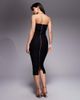 Vesper Vesper bengaline bandeau fold over midaxi dress in black - 4