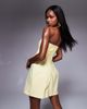 Vesper Vesper bengaline bandeau pleat front pocket detail mini dress in yellow - 2