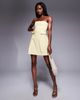 Vesper Vesper bengaline bandeau pleat front pocket detail mini dress in yellow - 4