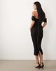 Vesper Vesper bengaline bardot off shoulder bodycon midaxi dress in black - 3