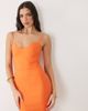Vesper Vesper bengaline cami strap midi dress in orange - 3