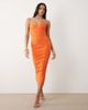 Vesper Vesper bengaline cami strap midi dress in orange - 4