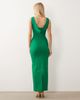 Vesper Vesper bengaline cowl back high neck maxi dress in emerald-Green - 4
